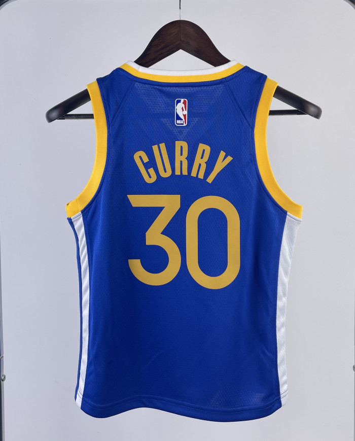 2023 Warriors CURRY #30 Blue Top Quality Hot Pressing Kids NBA Jersey