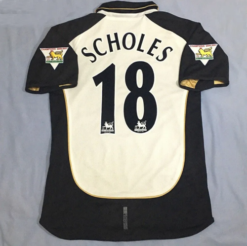 2001-2002 Man Utd 100th Centenary Gold Black Retro Soccer Jersey