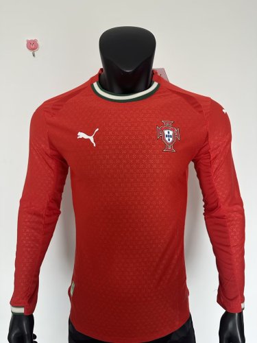 25-26 Portugal Home Long Sleeve Player Version Soccer Jersey (长袖球员)