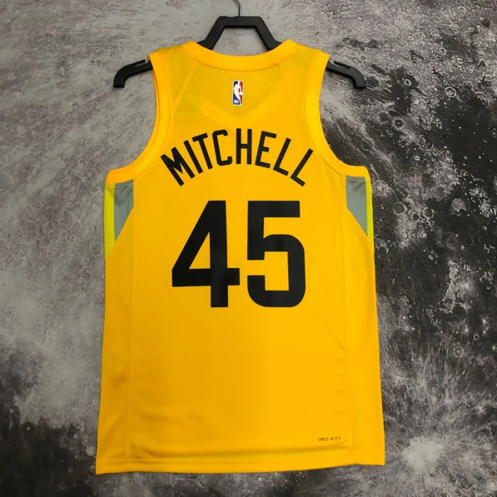 22-23 JAZZ MITCHELL #45 Yellow Top Quality Hot Pressing NBA Jersey