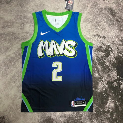 Dallas Mavericks IRVING #2 Black Blue Top Quality Hot Pressing NBA Jersey