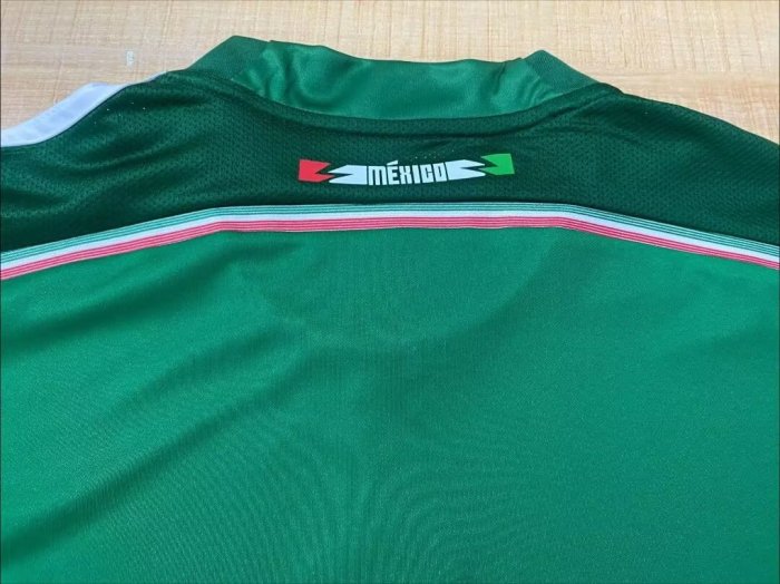 2014 Mexico Home Long Sleeve Retro Soccer Jersey