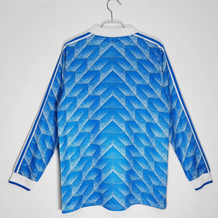 1988 Germany Away Blue Long sleeves Retro Soccer Jersey