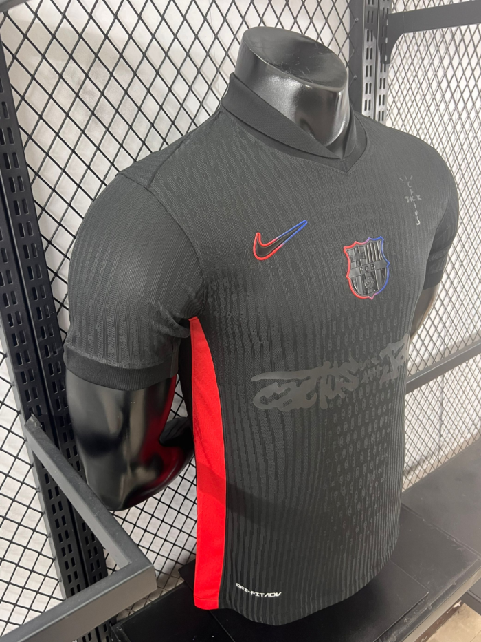 24-25 BAR Away Limited Edition Player Version Soccer Jersey (Print Cactus Jack)灰