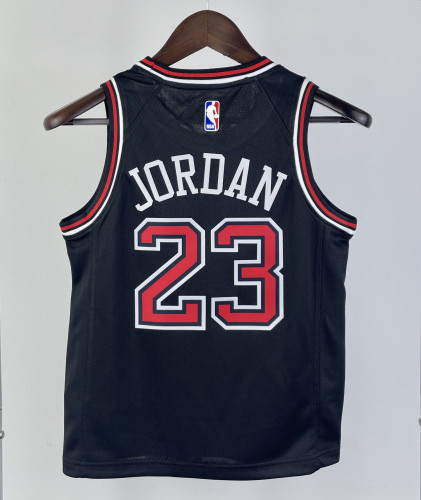 2023 BULLS JORDAN #23 Black Top Quality Hot Pressing Kids NBA Jersey