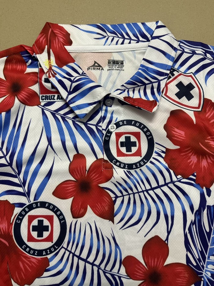2024 Cruz Azul Blue Red Polo Short Sleeve