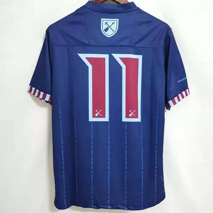 21-22 West Ham x Iron Maiden blue Fans soccer jersey(联名版)