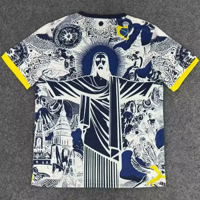 25-26 Brazil Cyan Special Edition Training shirts (黄袖边)