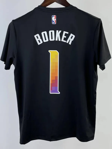 2023 SUNS BOOKER #1 Black Quick drying T-shirt (Trapeze Edition)