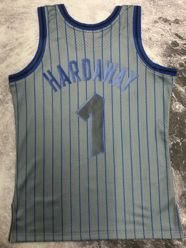 1994-95 Magic HARDAWAY #01 Grey Retro Top Quality Hot Pressing NBA Jersey