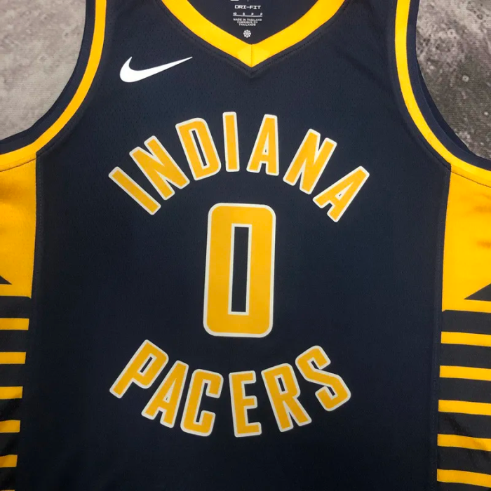 22-23 Indiana Pacers HALIBURTON #0 Black Away Top Quality Hot Pressing NBA Jersey