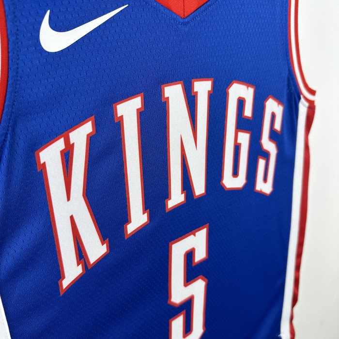 24-25 Kings FOX #5 Blue City Edition Top Quality Hot Pressing NBA Jersey