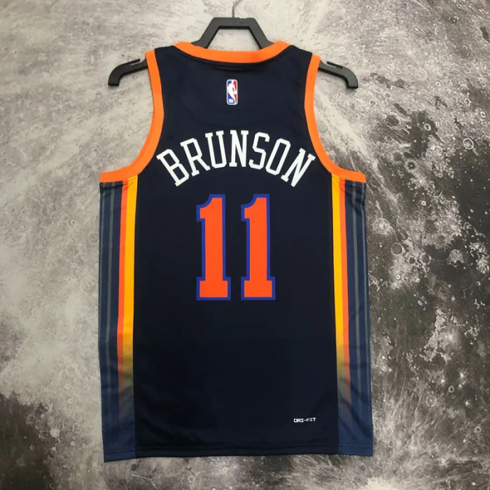 22-23 KNICKS BRUNSON #11 Black Top Quality Hot Pressing NBA Jersey (Trapeze Edition)