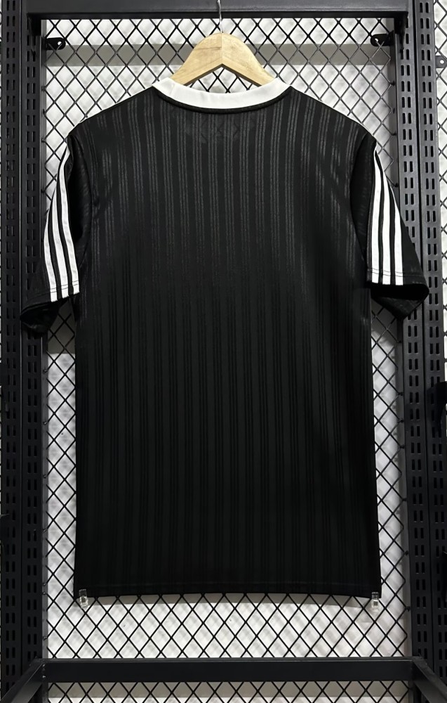 2025 AD Casual Black Fans Training shirts *三叶草