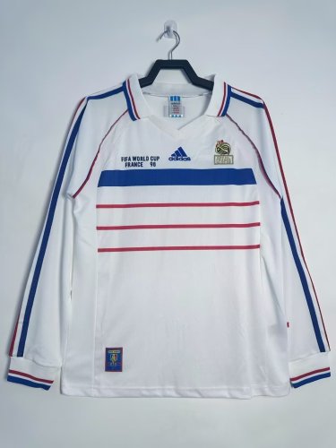 1998 France Away Retro Long Sleeves Soccer Jersey