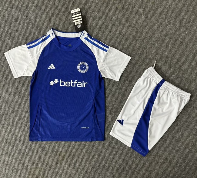 25-26 Cruzeiro Home Kids Soccer Jersey
