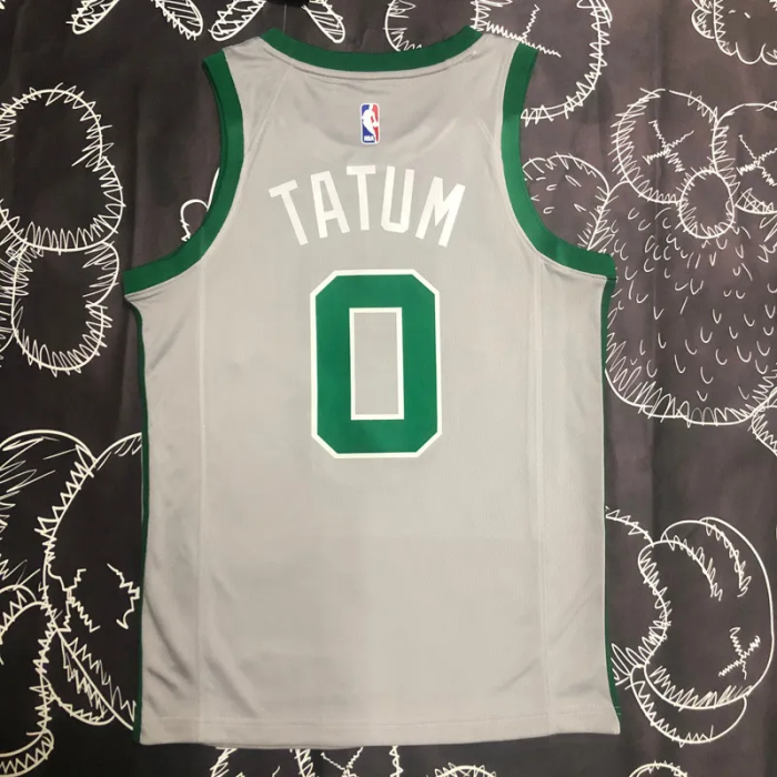 CELTICS TATUM #0 Gray Top Quality Hot Pressing NBA Jersey