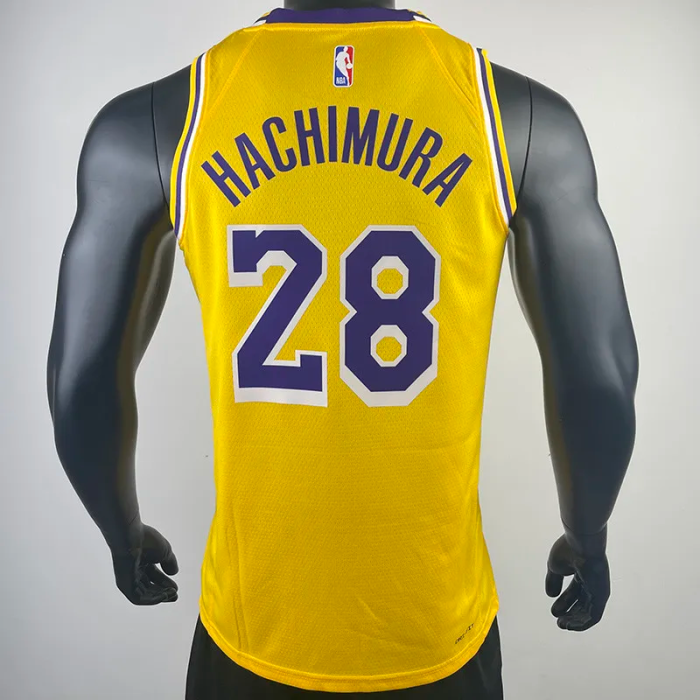 22-23 LAKERS HACHIMURA #28 Yellow Top Quality Hot Pressing NBA Jersey