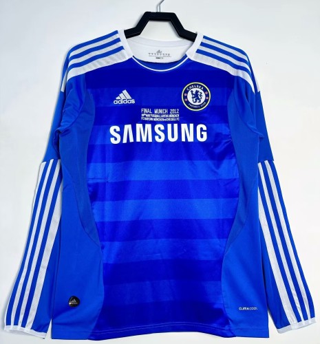 2011-2012 CHE Home UCL Edition Retro Long Sleeve Soccer Jersey