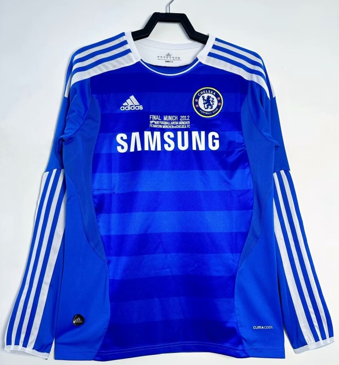 2011-2012 CHE Home UCL Edition Retro Long Sleeve Soccer Jersey