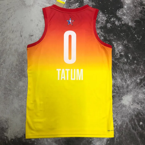2023 ALL STAR TATUM #0 Yellow Top Quality Hot Pressing NBA Jersey