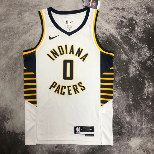 22-23 Indiana Pacers HALIBURTON #0 White Home Top Quality Hot Pressing NBA Jersey