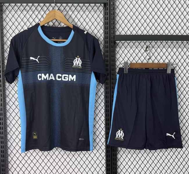 25-26 Marseille Away Kids Soccer Jersey