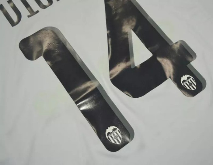 2009 Valencia Home White Retro Soccer Jersey