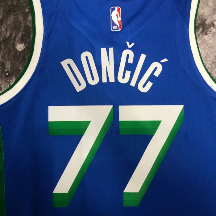 22-23 Dallas Mavericks DoNCIC #77 Blue City Edition Top Quality Hot Pressing NBA Jersey