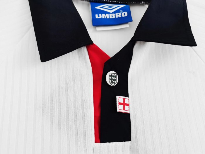1998 England Home Retro Soccer Jersey