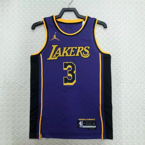 22-23 LAKERS DAVIS #3 Purple Top Quality Hot Pressing NBA Jersey (Trapeze Edition)