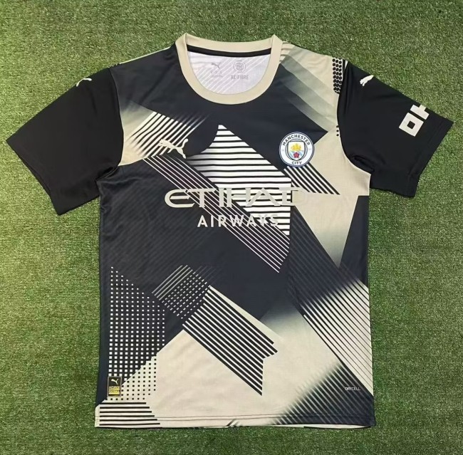 25-26 Man City Black Yellow Concept Edition Fans Soccer Jersey