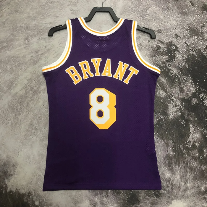1996-97 LAKERS BRYANT #8 Purple Retro Top Quality Hot Pressing NBA Jersey