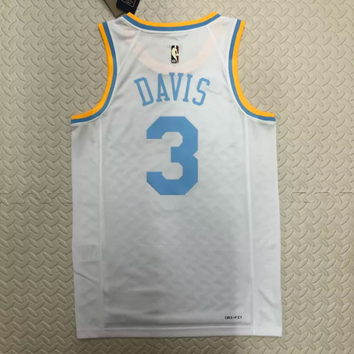 22-23 LAKERS DAVIS #3 White Top Quality Hot Pressing NBA Jersey (Retro Logo)
