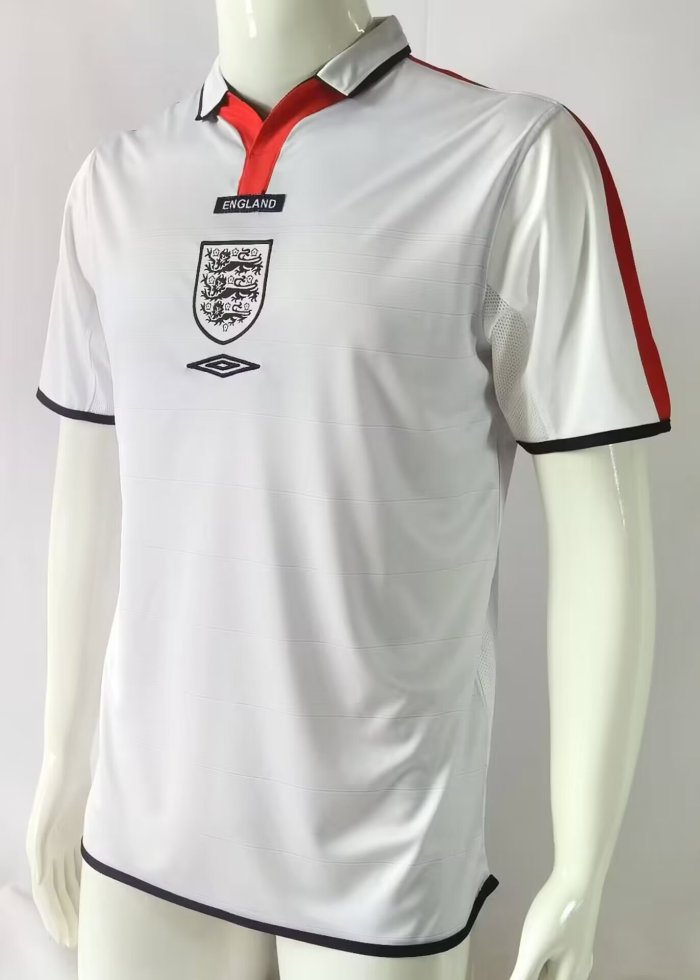 2004 England Home Retro Soccer Jersey