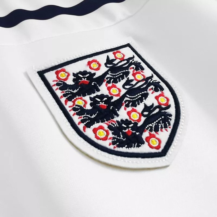 1982 England Home White Retro Soccer Jersey