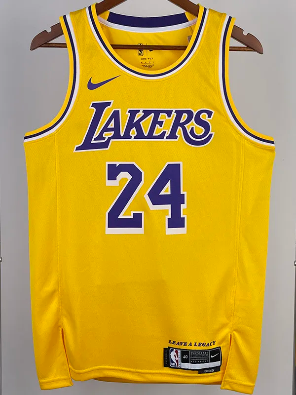 22-23 LAKERS BRYANT #24 Yellow Top Quality Hot Pressing NBA Jersey(圆领)