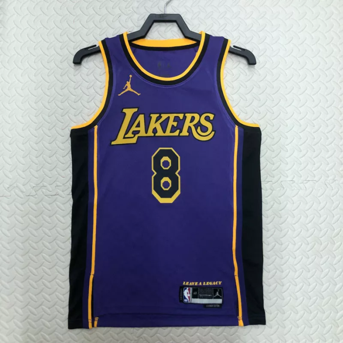 22-23 LAKERS BRYANT #8 Purple Top Quality Hot Pressing NBA Jersey (Trapeze Edition)