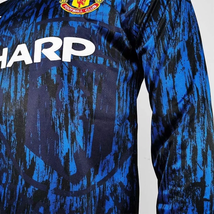 1993 Man Utd Away Long Sleeve Retro Soccer Jersey