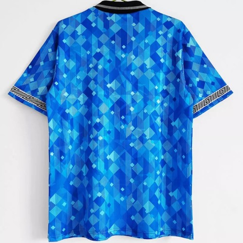 1990 England Third Blue Retro Soccer Jersey