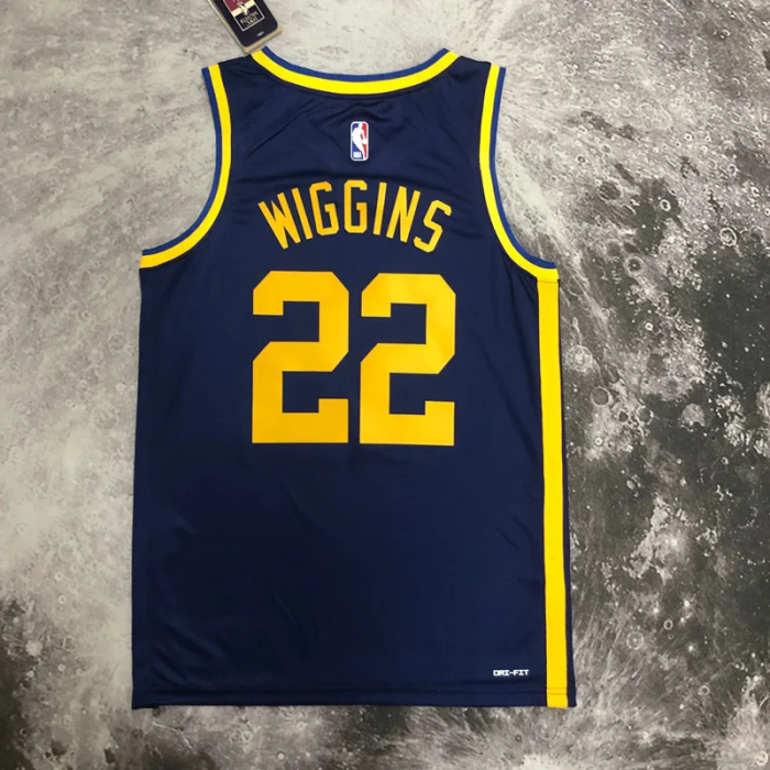 22-23 WARRIORS WIGGINS #22 Dark blue Top Quality Hot Pressing NBA Jersey (Trapeze Edition)