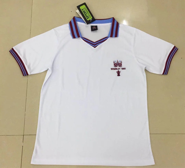 1980 West Ham White Retro Soccer Jersey