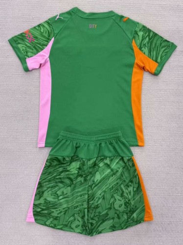 25-26 Man City Goalkeeper Kids Soccer Jersey