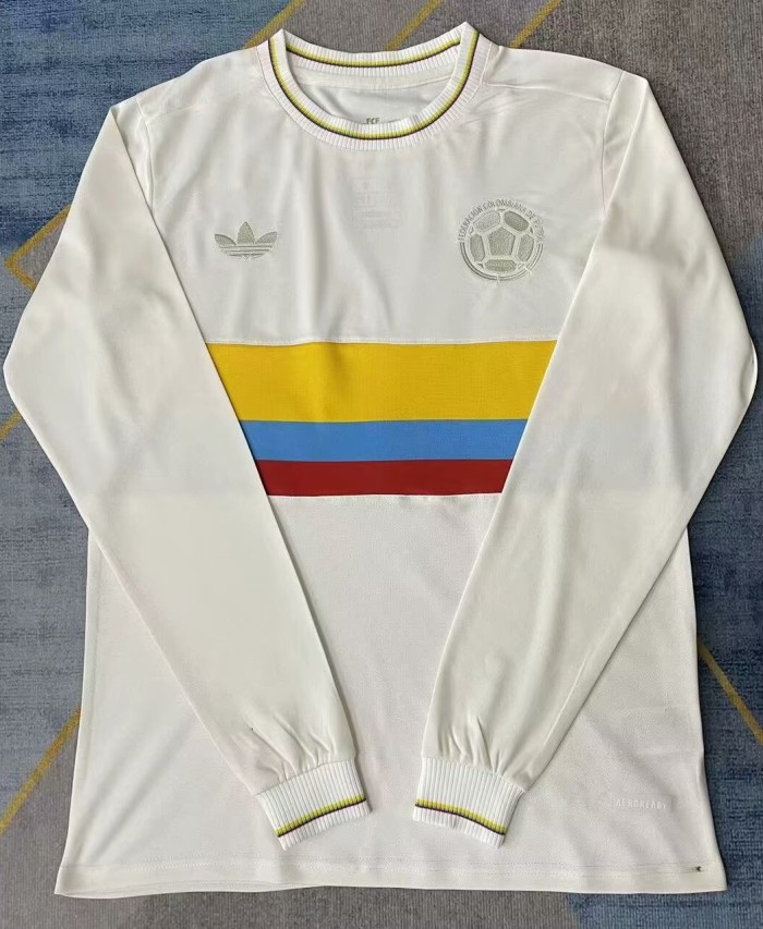 2024 Colombia 100th Anniversary Commemorative Edition Long Sleeve Fans Soccer Jersey