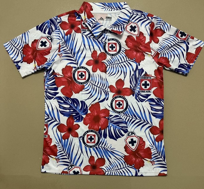 2024 Cruz Azul Blue Red Polo Short Sleeve