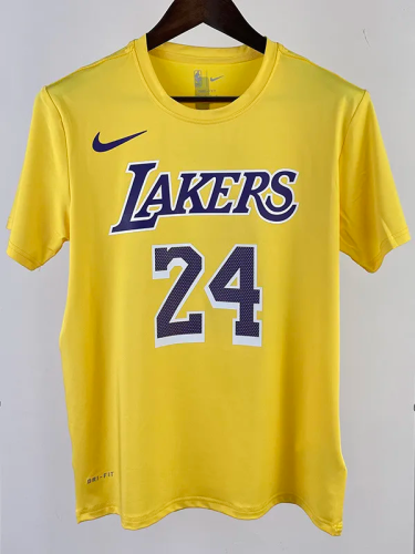 2023 LAKERS BRYANT #24 Yellow Quick drying T-shirt