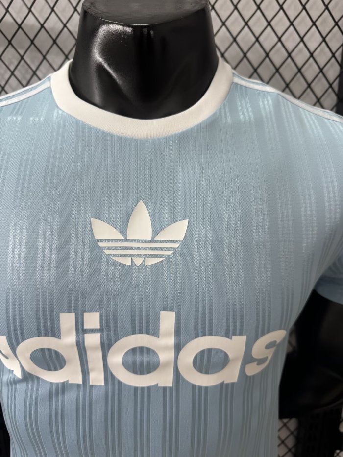 2025 AD Casual Light Blue Player Version Training shirts *三叶草