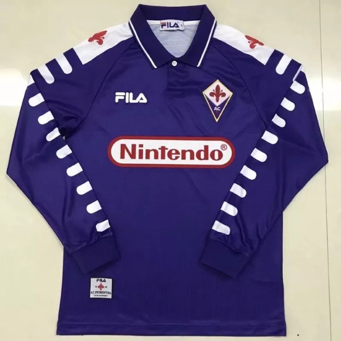 1998-1999 Fiorentina Home Retro Long Sleeve Soccer Jersey