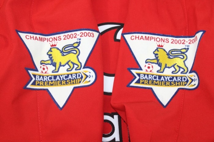 2002-2004 Man Utd Home Long Sleeve Retro Soccer Jersey