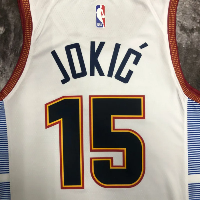 22-23 Nuggets JOKIC #15 White City Edition Top Quality Hot Pressing NBA Jersey